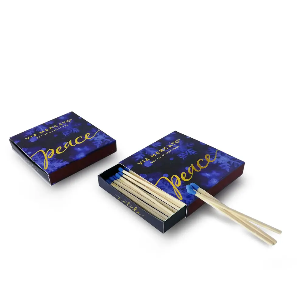 High quality gold foil safety matches candle matches wooden colorful matches