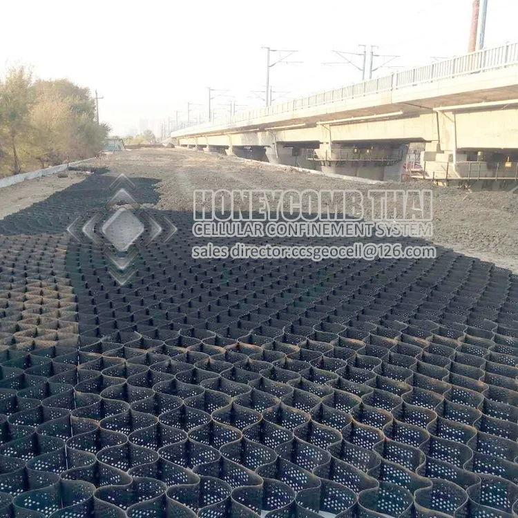 
gravel stabilizer paving grid HDPE plastic geocell for road construction 
