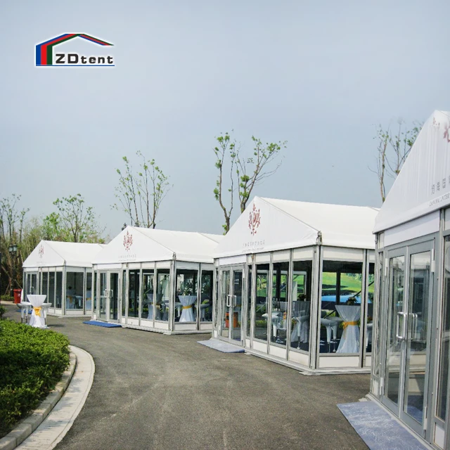 Outdoor glass wall clear span tent business meeting event tent