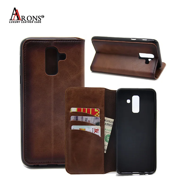 Фабрика питания противоударный градиент цвет пояса из натуральной кожи флип чехол для телефона Galaxy A6 +/A6 плюс 2018