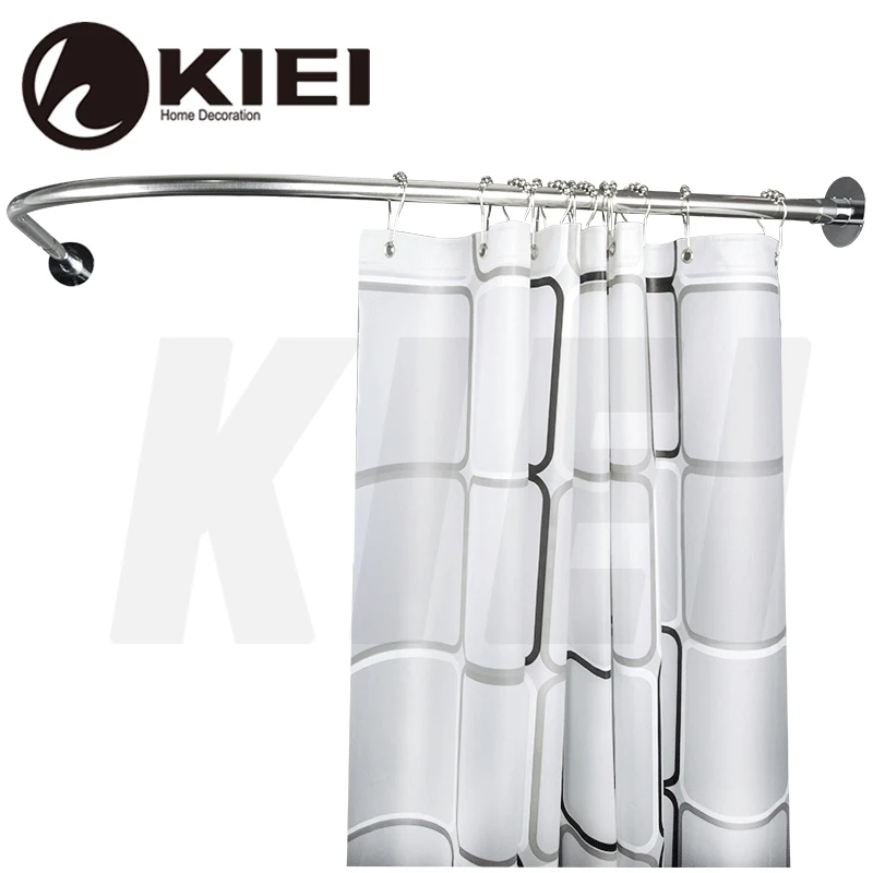 
KIEI Doubl Black Doubl Automat Shower Curtain Rod Doubl Trackgold Plated Telescopic Shower Curtain Rod Plastic Shower Curtain 