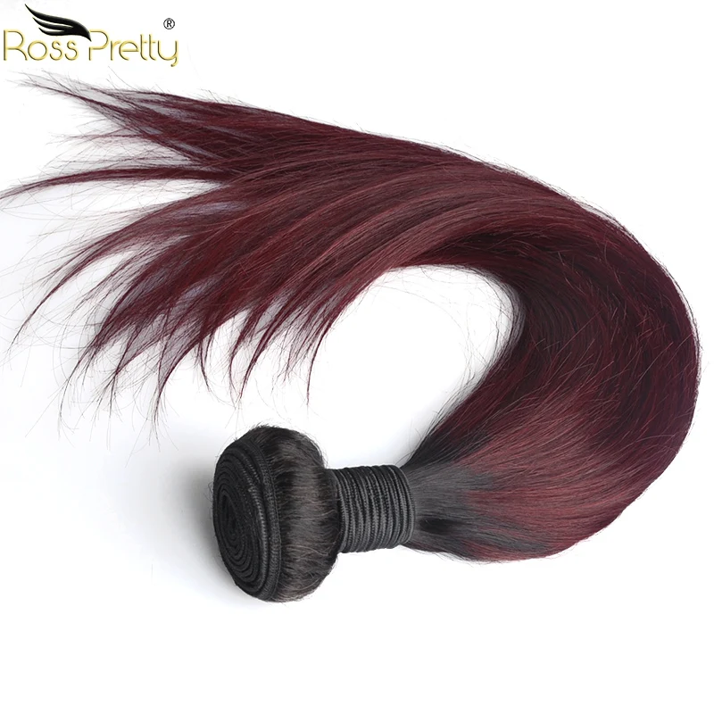
Ross Pretty High Quality Brazilian Straight Human Hair Weft 1B 99J 12inch to 24inch Hair Bundle 
