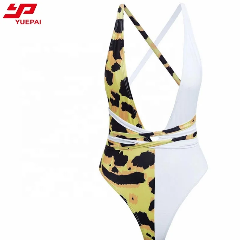 2019 wholesale 100% polyester custom made sublimation women sexy one piece swimsuit