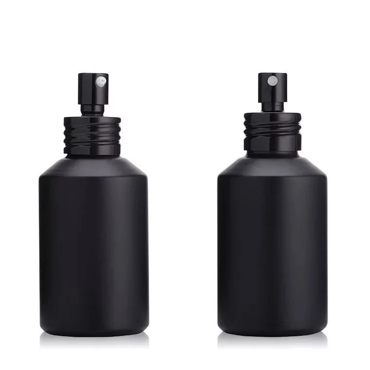 
Matt black 100ml glass spray bottle empty black toner bottle with pump 