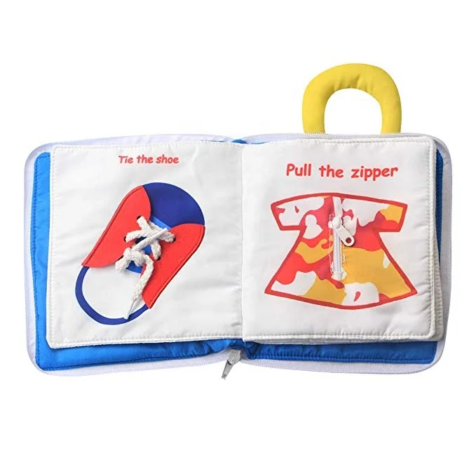 Fityle Soft Baby Books Touch and Feel Cloth Book, 3D Books Fabric Activity for Baby /Toddler, Learning to Sensory Book