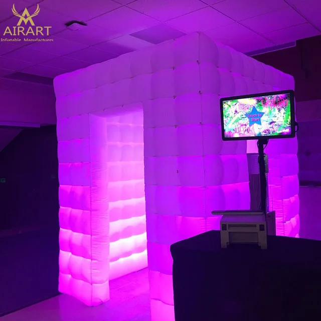 Китай светодиодный надувной Свадебный Фон photo booth корпус