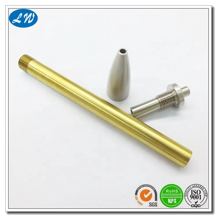 Ballpaint Pen Assembly Components Parts CNC Turned Machining Nickel Plating Brass Micro Machining Milling Aluminum Steel Alloys