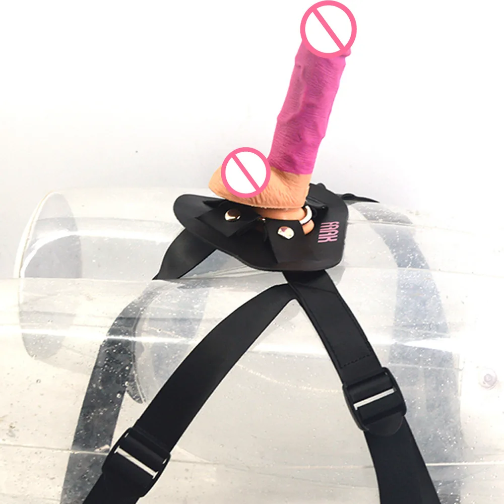 FAAK  Silicone Realistic Dildo strap on dildo ladies dress artificial penis with leather  sex toys  Strapon dildo for lesbian