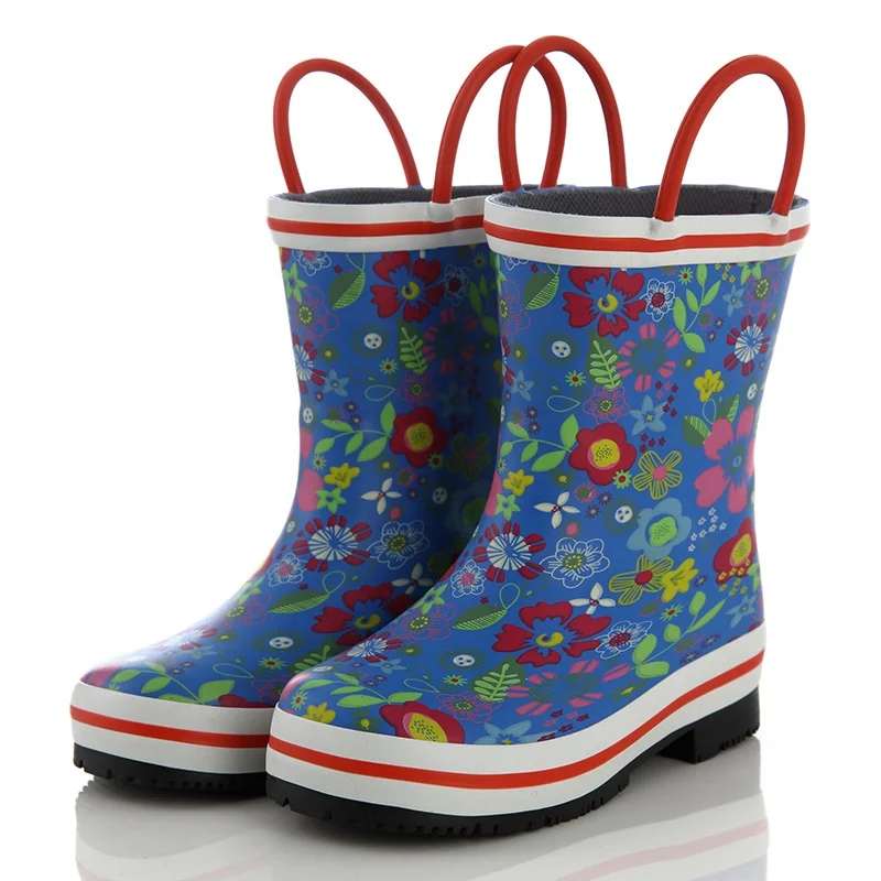 
Wholesales spaceship printed lovely boys rubber boots blue rubber baby rain boots 