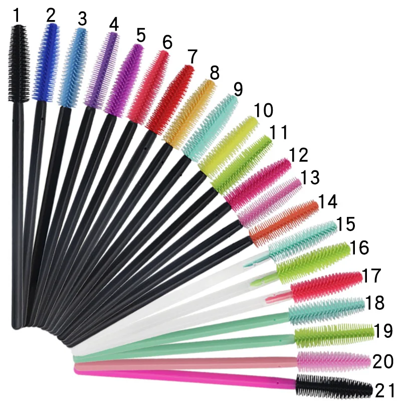 Disposable Mini Silicone Mascara Brush Head 50 pcs/bag Makeup Brushes Wands Mascara Applicator