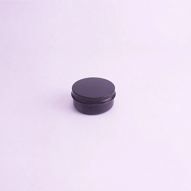 
50ml 100ml 150ml black aluminum beard care hair wax medicine balm jar can print logo 