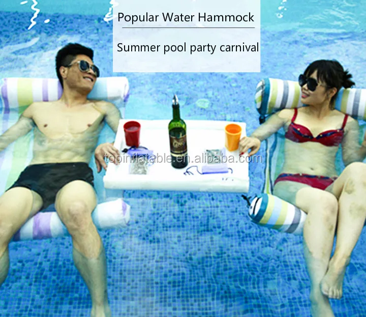 inflatable water hammock floats game table playing cards floating bed air cushion mahjong table