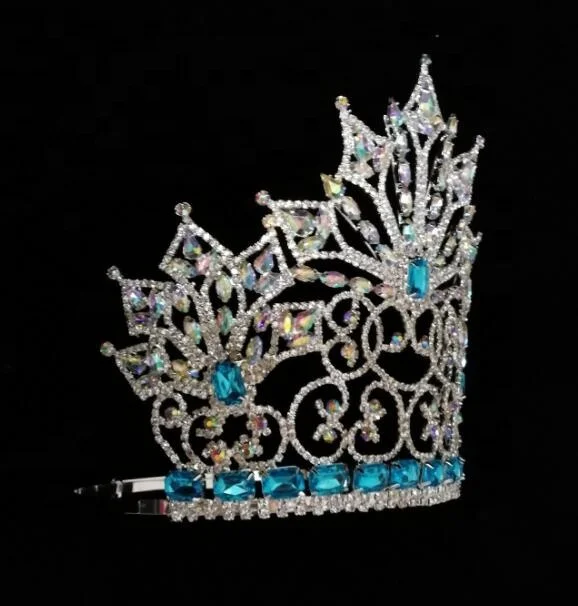 2023 Round Rhinestone Princess Tiara Queen Crown Large Custom Miss World Pageant Crown
