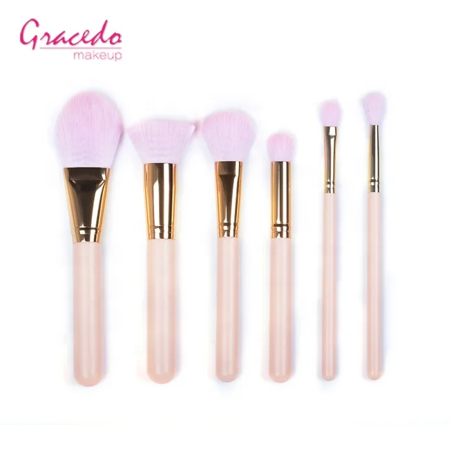6pcs high quality lovely nude color makeup brush sets