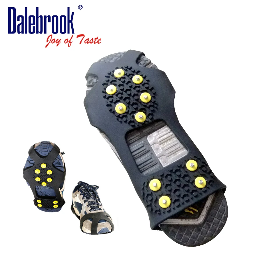 
10 SPIKES Silicone Ice Snow Shoe Grip Anti Slip Overshoes High quality Ice Cleats / Ice Crampons, Climbing Grippers 