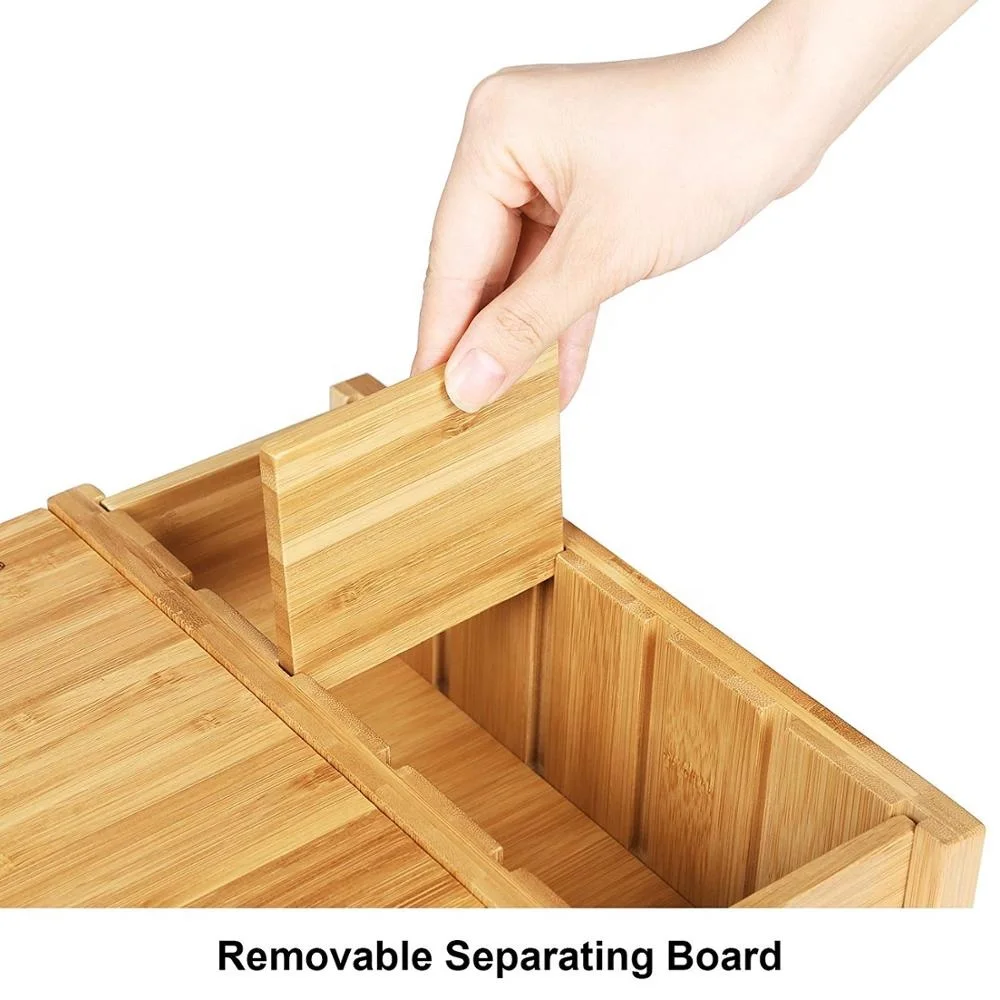 Bamboo 2-Tier Monitor Stand Riser with Adjustable Storage Organizer Laptop Cellphone TV Printer Stand