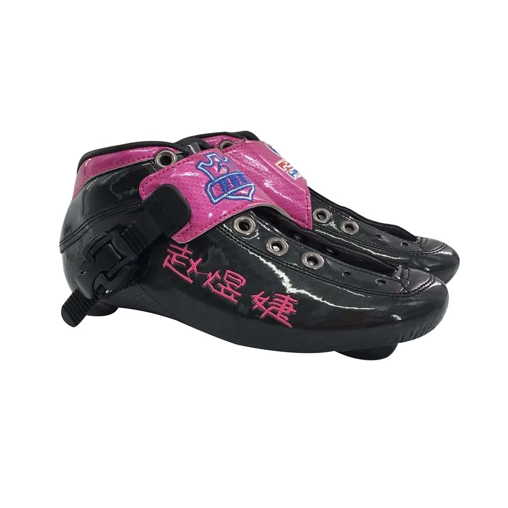 Custom high quality professional carbon fiber leather outdoor inline roller speed skate upper boot