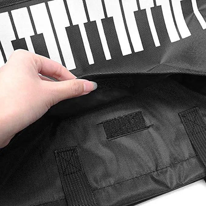 Piano Keys Music Handbag,Waterproof Oxford Cloth Tote Bag Reusable Grocery Bag Shoulder Shopping Bag