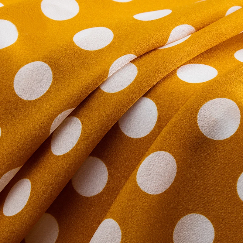 
Textile hot sale woven polyester luster polka dot chiffon fabric for cloth 