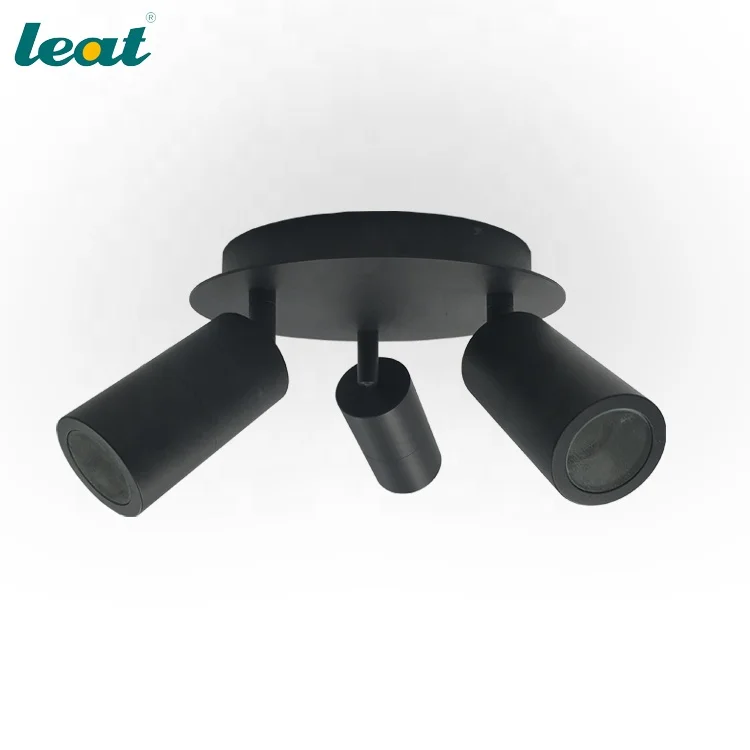 
2019 Round plate three heads down GU10 spotlight bar track lighting architectural light 