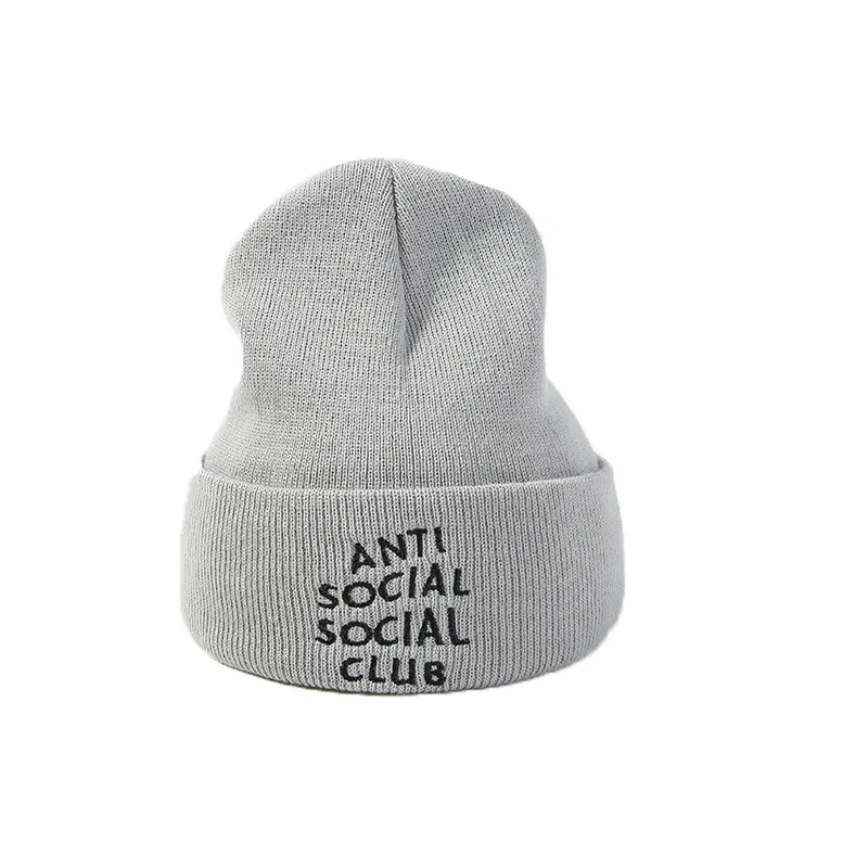 
Customized logo dome windproof acrylic knitted cuff beanie women winter skull caps 