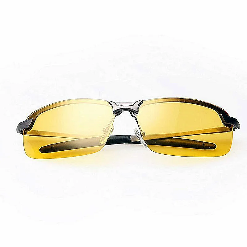 
Wholesale Men Anti-Glare Night Vision Glasses Yellow Lens UV400 Metal Polarized Night Driving Glasses 