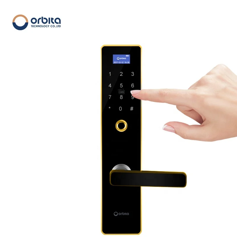 
Orbita Digital Wooden Intelligent Keyless Auto Fingerprint Door Bell Lock smart hotel door lock system 