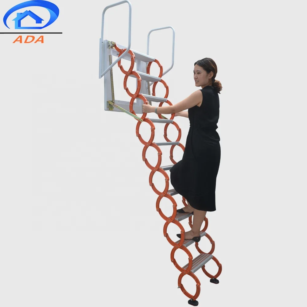 High quality retractable wall mounted stairs telescopic retractable loft folding step ladder