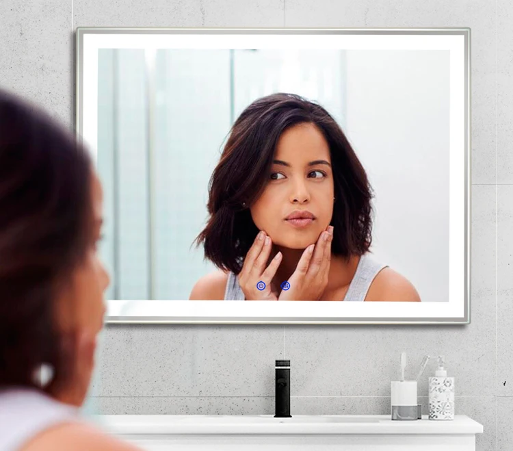 Custom Decorative Hotel Shower Bath Bathroom Smart LED Mirror