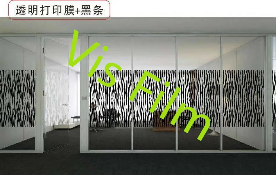White Zebra-Stripe self adhesive interior decorative window glass films