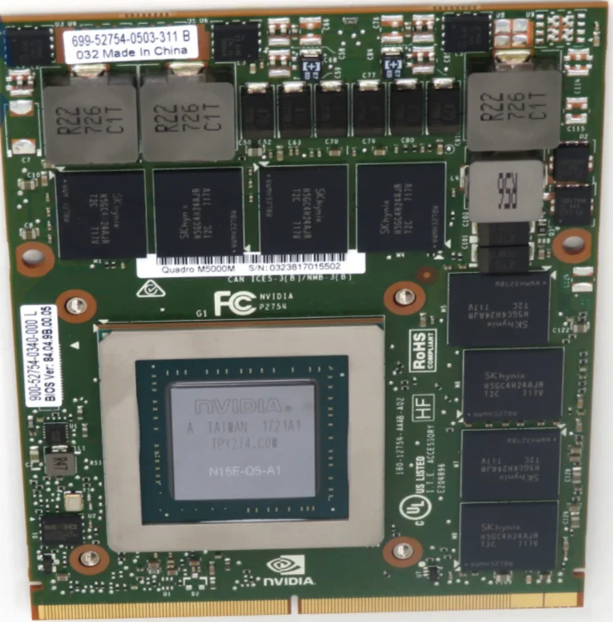 827228-001 806267-001 FOR HP ZBook17 G3 M5000M N16E-Q5-A1 8GB GDDR5 Graphics Video Card