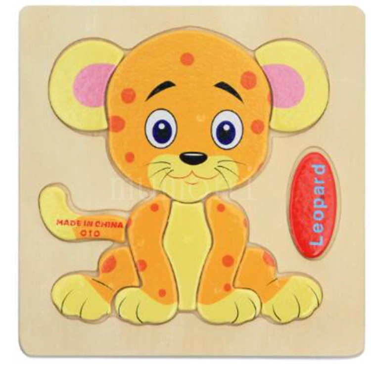 Wholesale Lower Price 3D Animal Shape Match Puzzle Kids Education Toys wooden puzzle Animal Board