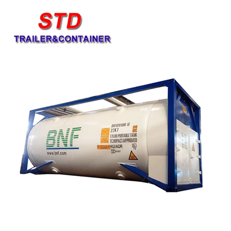 Контейнер для транспортировки резервуара T75 СПГ ISO, контейнер для резервуара 20 футов