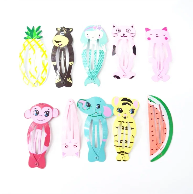 Girls Cartoon Printing  Hair Clips BB Clips  Snap Hairpins