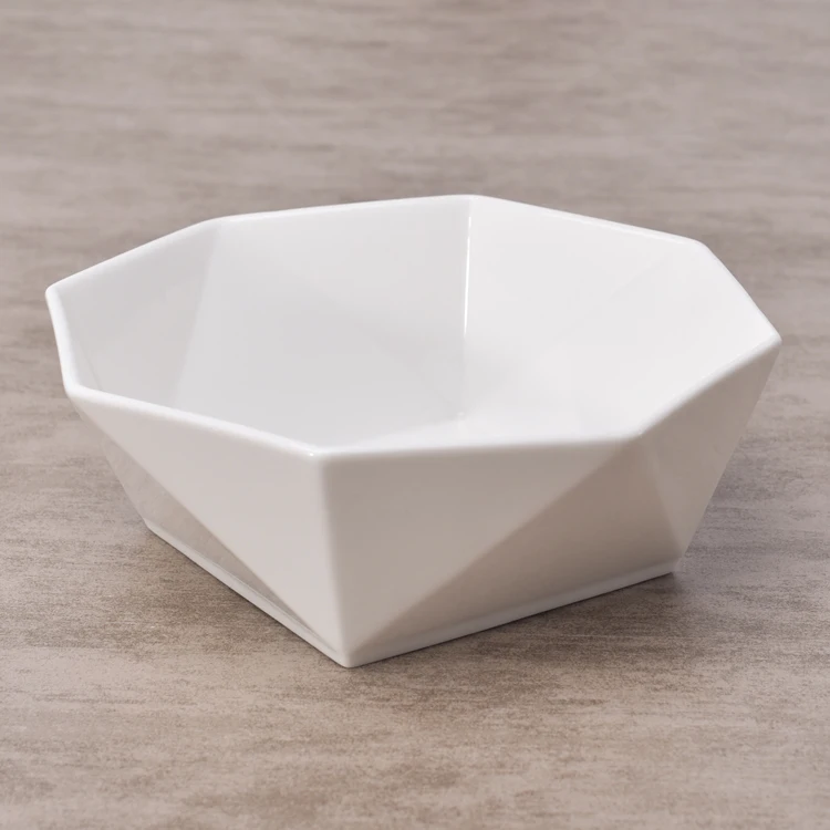 White geometrical shape all sizes wedding unique soup bowls fruit bowl for sale