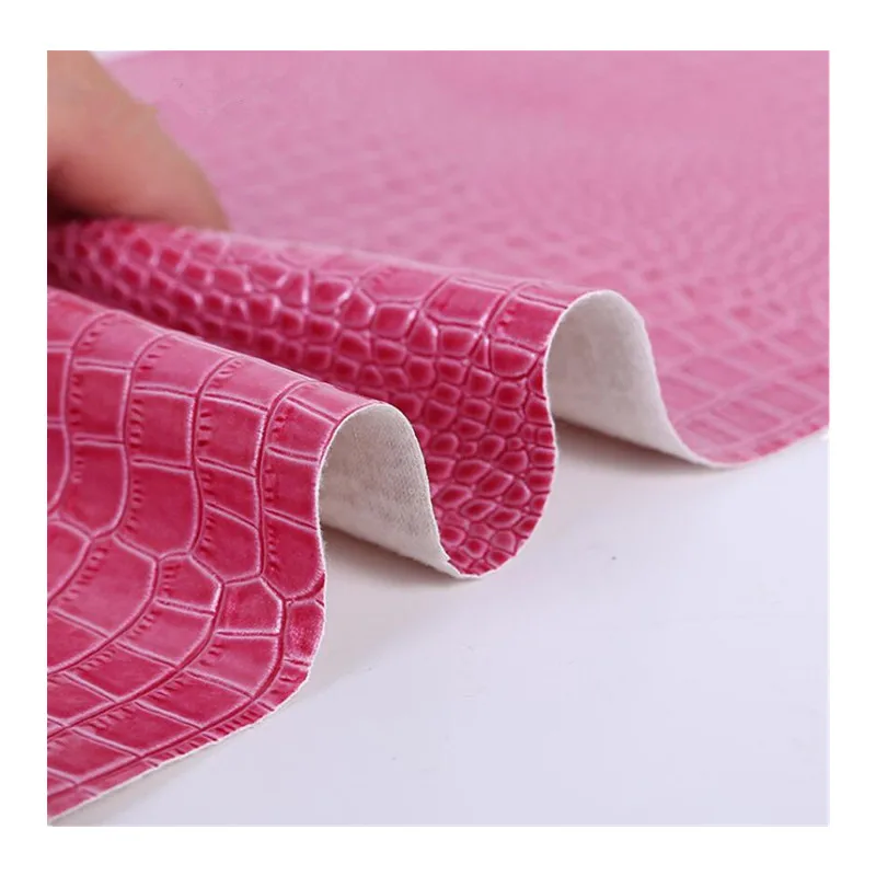 Textiles & leather products crocodile pu leather eco friendly faux leather with animals embossed cuir for bags and jackets