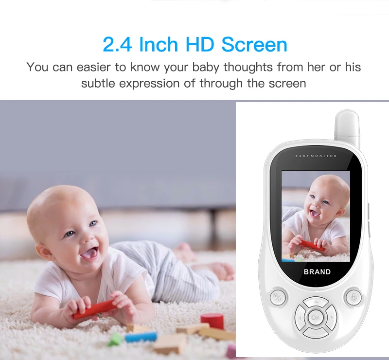 HDKING  2.4 Inch HD Screen with 10pcs 940 Infrared Night Vision Leds wifi dual communication Baby Monitor
