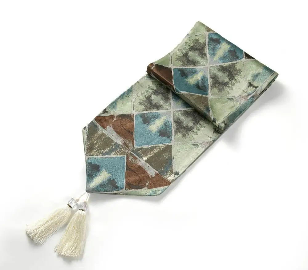 Модная Современная скатерть из цветного полиэстера, Жаккардовая скатерть с кисточками