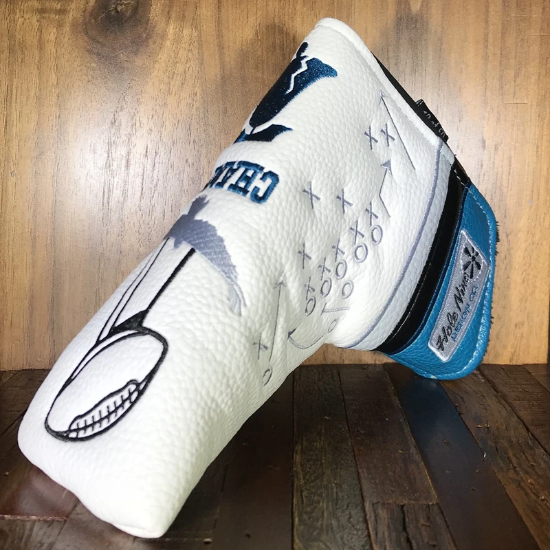 
Limited edition faux leather golf club putter head covers with custom embroider logo 