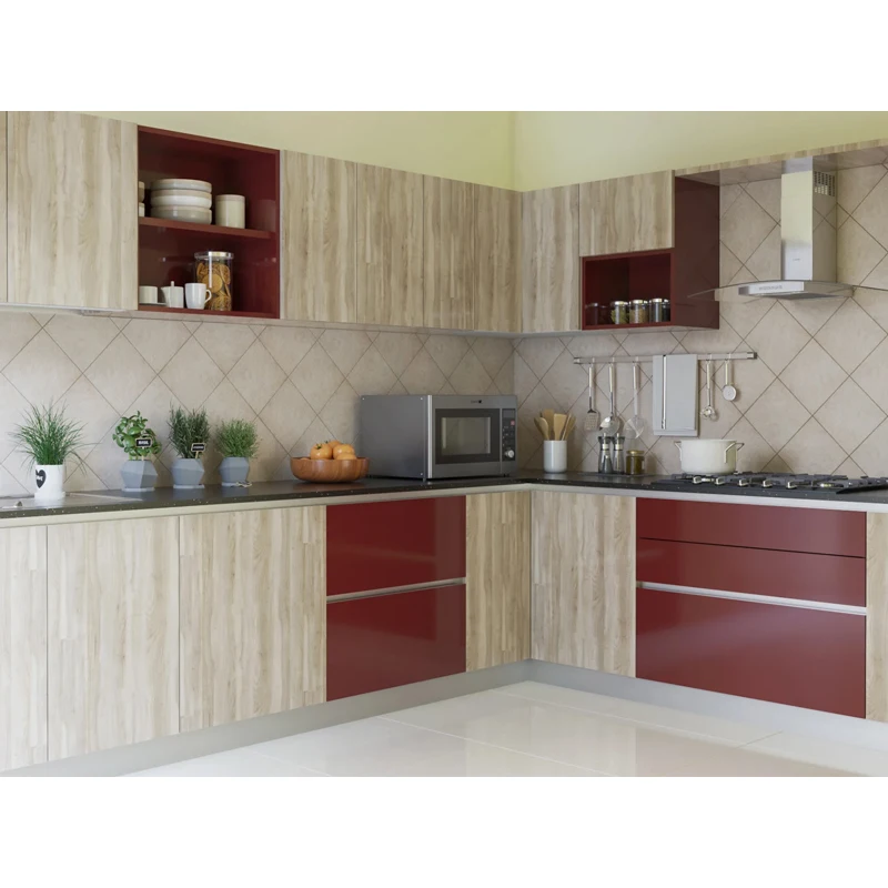 Меламиновая отделка, настенный шкаф параллельной формы, акриловый кухонный шкаф