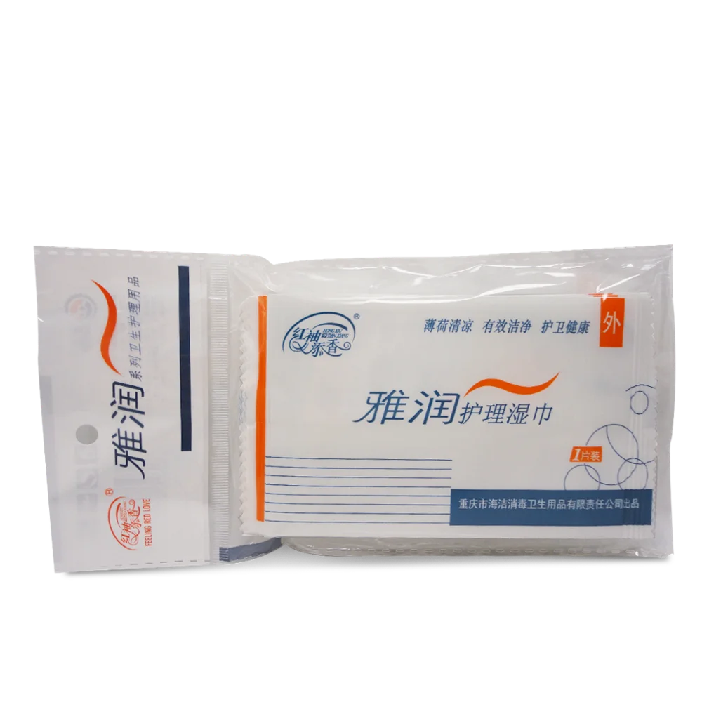 HaiJie Cheap 1 Piece Mint Soft Disposable Wet Wipes For Daily Life