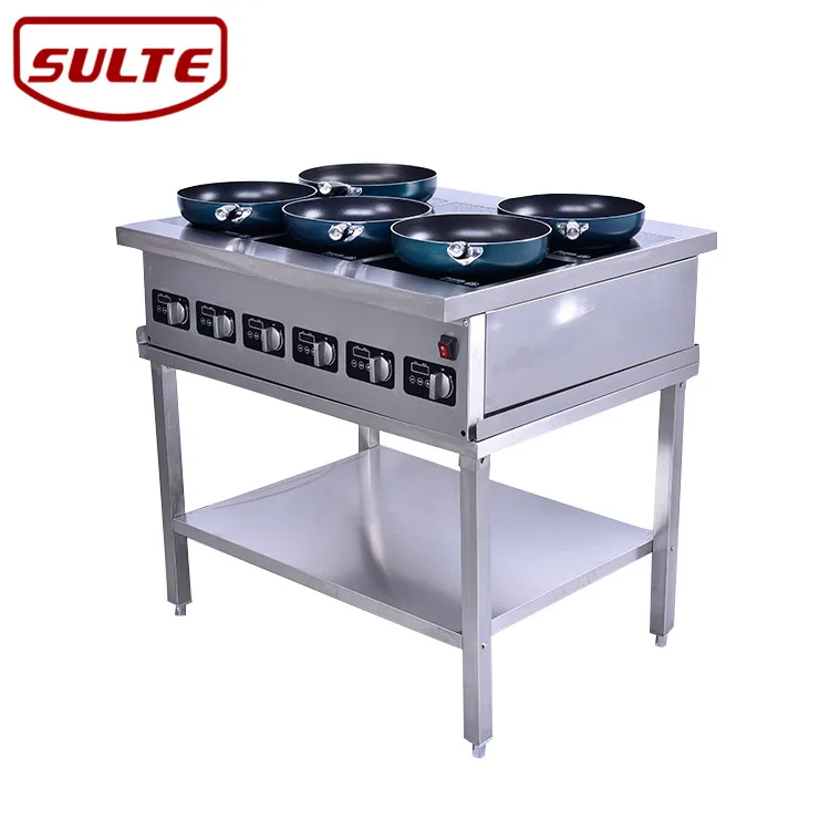 Commercial six head induction cooktop, industrial induction heating plate 6 burner