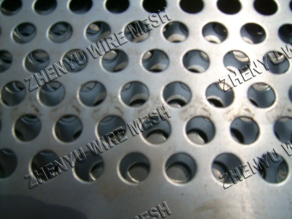 Heavy type perforated decorative mesh door/ sand filter steel plate 3/4'  thickness with round hole/security wire mesh cover