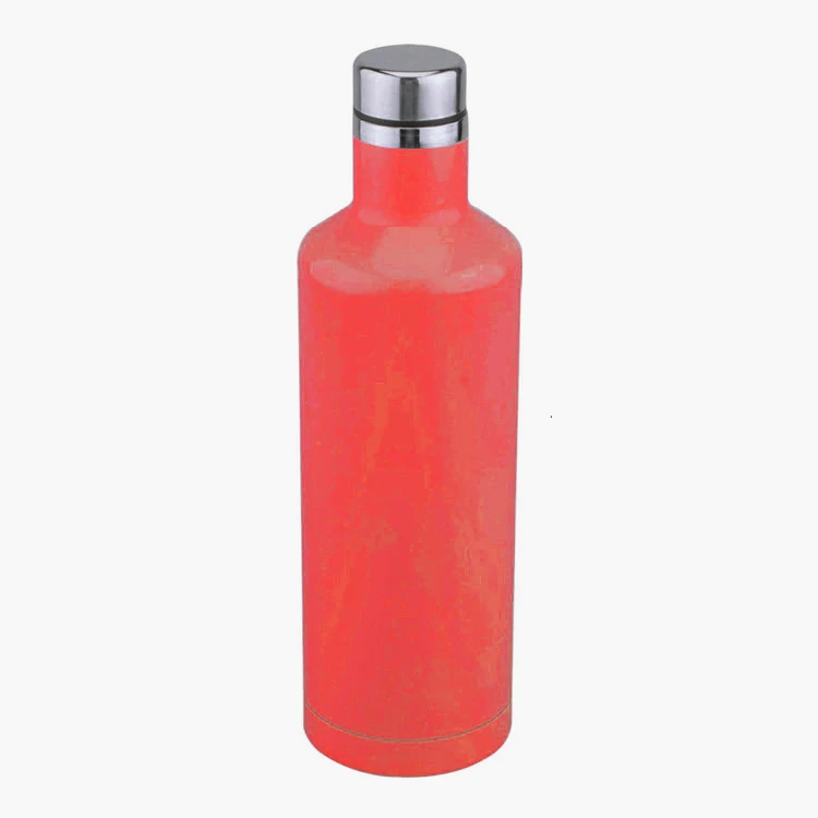500ml Red wine bottle metal vacuum flask stainless steel insulated funky thermos flasks