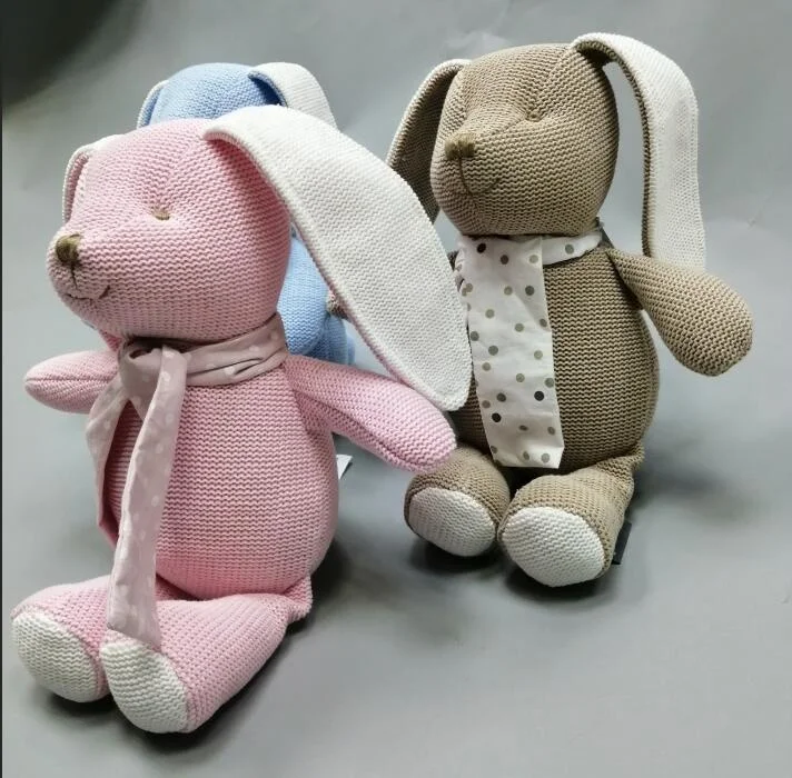 Cute doll comforters knitting wool bunny shaped funny stuffed toy