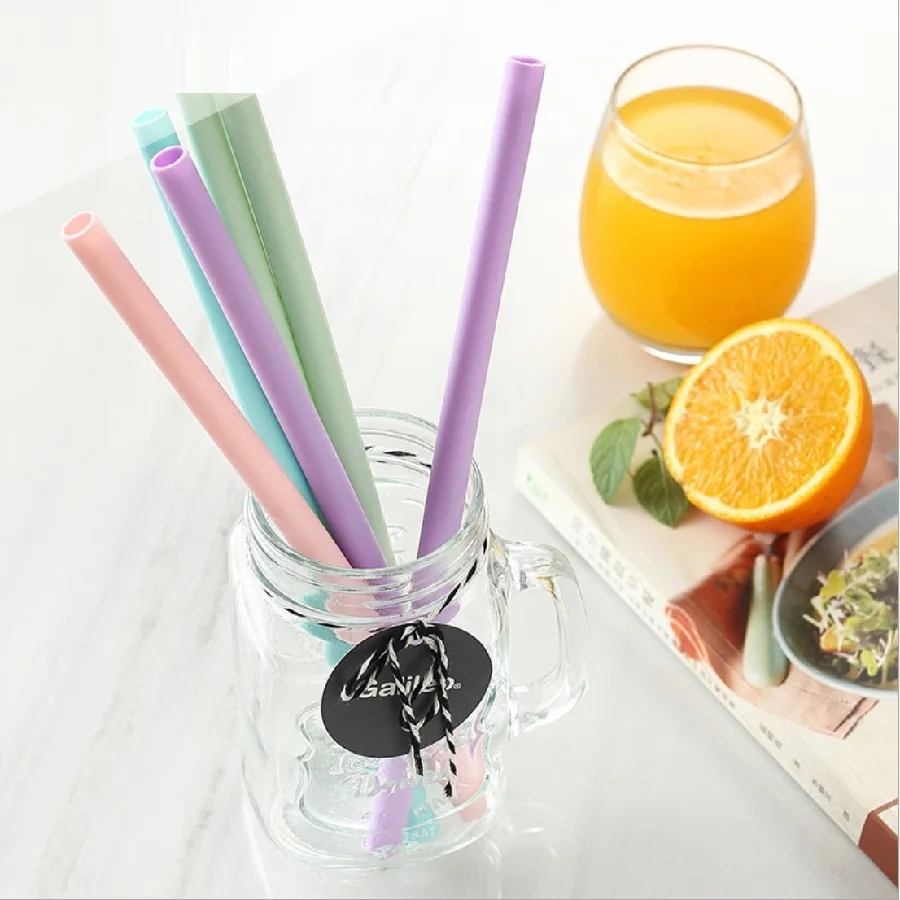 ST03 Custom Portable Reusable Folding Foldable Eco Friendly Silicone Bubble Milk Tea Coffee Cups Collapsible Drinking Straw Set
