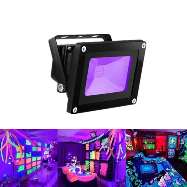 With Plug Curing Black Light 405MN 385NM 395NM 365NM UV Black Light 10W 20W 30W 200W 50W 100W LED UV Flood Light