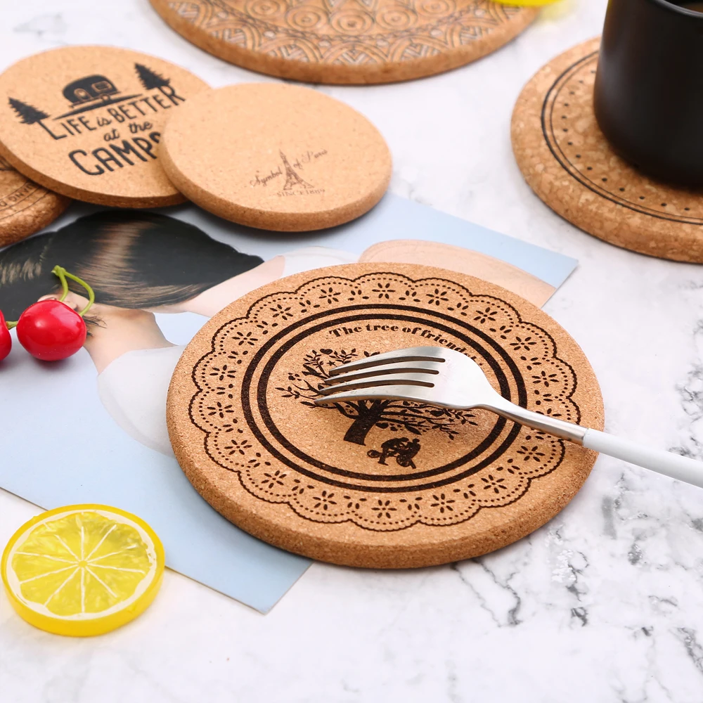 
Cork Trivet Custom Logo Natural Eco Friendly Cork Table mat 
