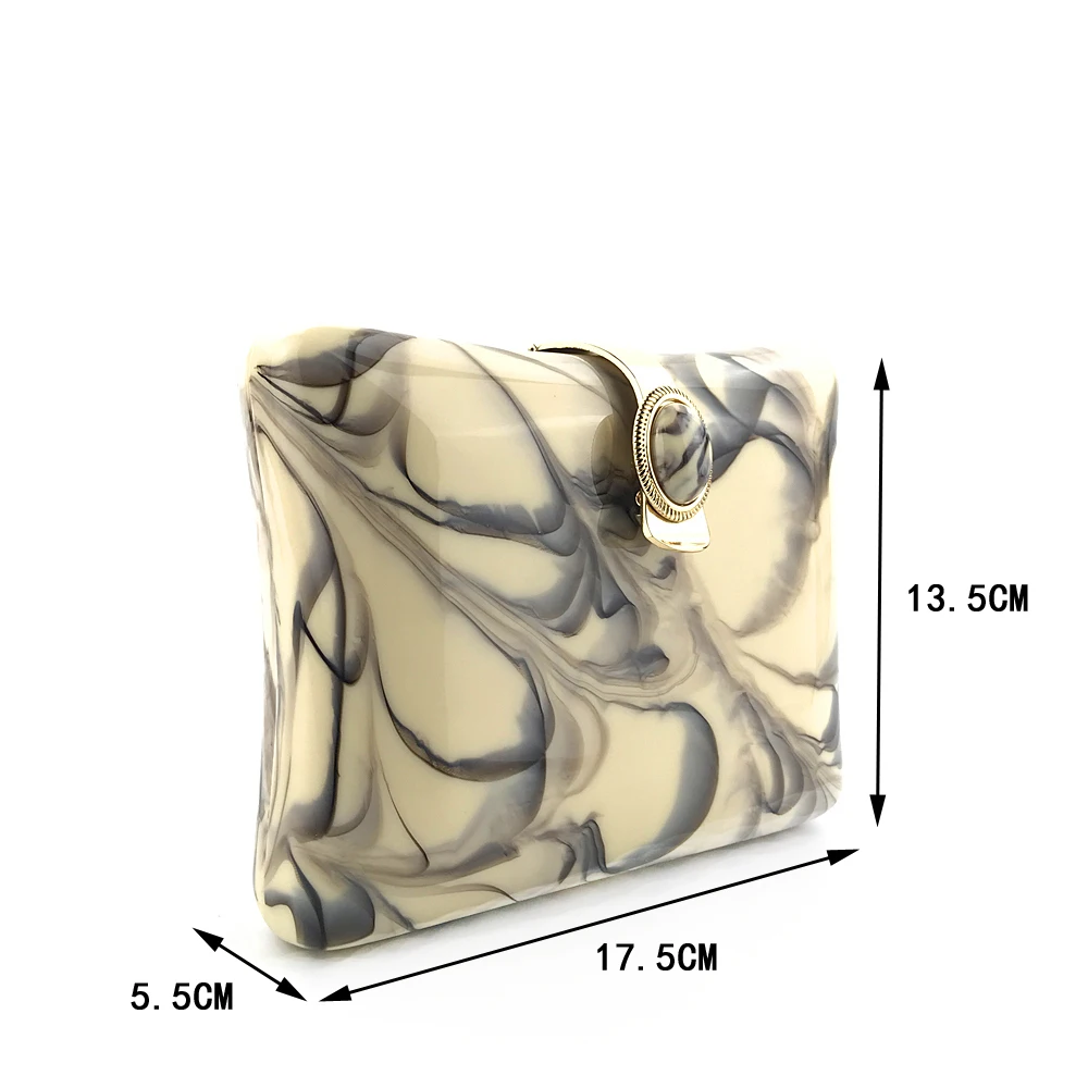 OC3971 High quality acrylic bag for lady party marble acrylic clutch bag