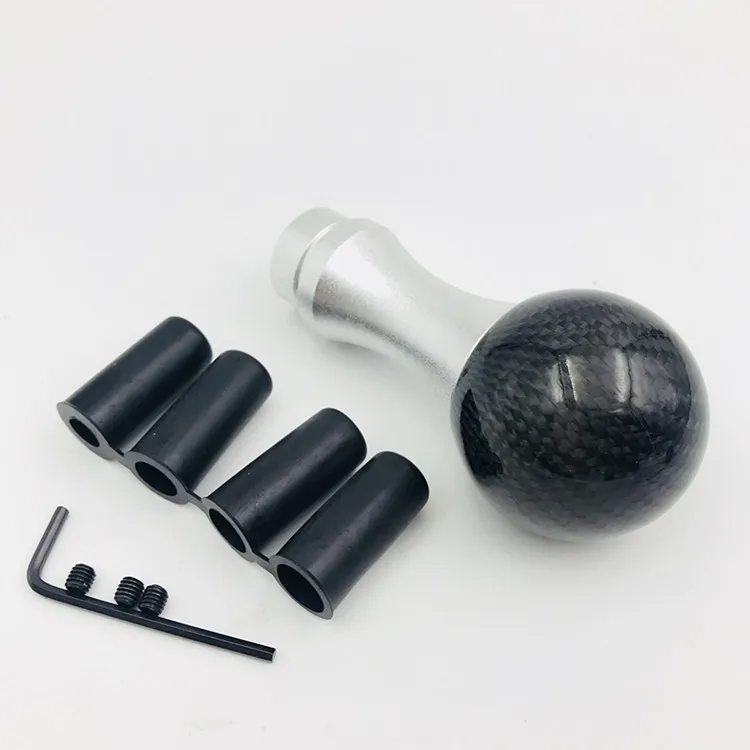 Real Carbon Fiber Round Ball Shape Universal Auto Car Truck Gear Shift Knob
